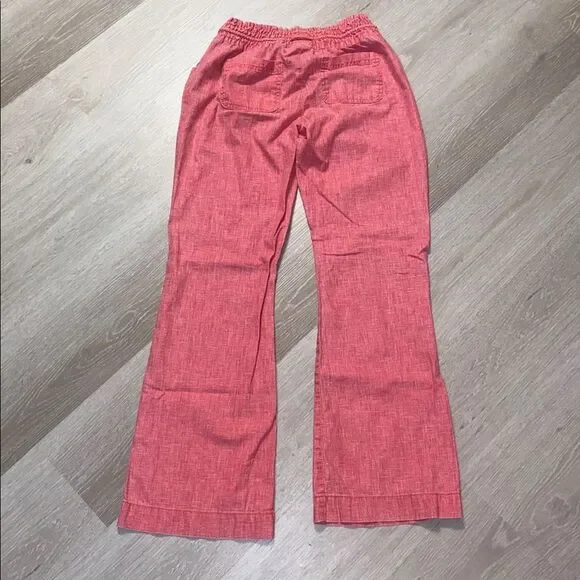 Freestyle Revolution Red Smocked Waist Linen Pants - Picture 6 of 9